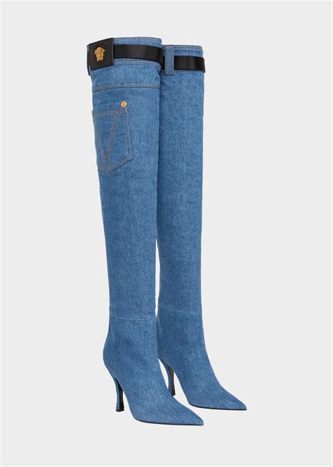 versace womens boots|versace denim boots.